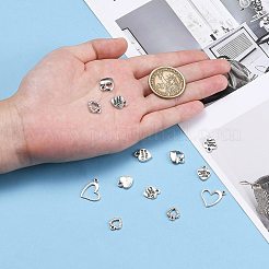 Смешанный тибетском стиле сплава сердца подвески TIBEP-X0004-01-AS