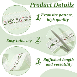 15 ярд из полиэстера с полой цветочной кружевной отделкой SRIB-WH0026-30B