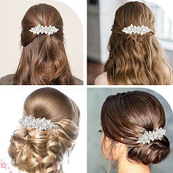 2 шт. заколки для волос из сплава со стеклянными стразами OHAR-BBC0001-01