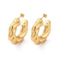 Серьги-гвоздики из нержавеющей стали 304 в форме буквы С для женщин&nbsp;LS-EJEW-A125-04G