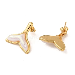 Серьги-гвоздики из нержавеющей стали 304 в форме рыбьего хвоста&nbsp;EJEW-U003-29G