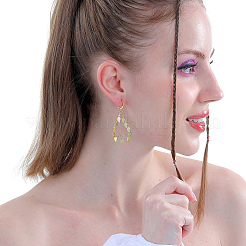 Элегантные латунные серьги-кольца с цветочными кисточками в европейском стиле SZ9502