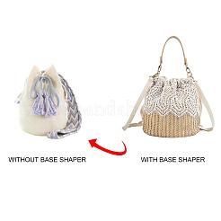 Искусственная кожа овальное длинное дно для вязания сумки FIND-WH0043-56B