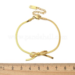 Браслеты из нержавеющей стали 304 с цепочками-елочками BJEW-C084-01G