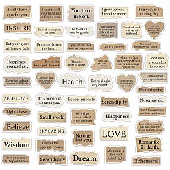 50 шт. ПВХ самоклеящиеся вдохновляющие наклейки с цитатами AJEW-R002-05A