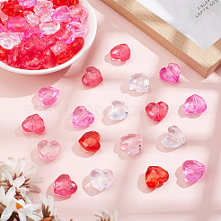 100шт 5 цвета прозрачные акриловые бусины&nbsp;TACR-HY0001-06