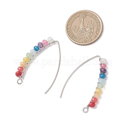 Серьги-крючки из натурального малайзийского нефрита&nbsp;EJEW-JE06888-01