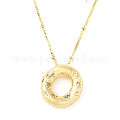 Ожерелья с подвесками из латуни с прозрачным кубическим цирконием NJEW-Z038-01G-O