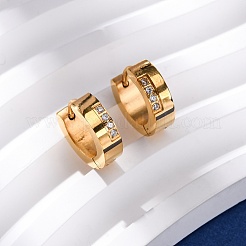 Серьги-кольца из нержавеющей стали 304 с кубическим цирконием&nbsp;EJEW-D331-11G