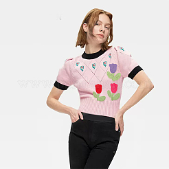 21шт 7 цвета в форме цветка тюльпана полиэстер вязаные аппликации&nbsp;PATC-FG0001-34