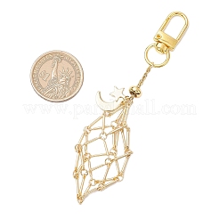 Латунный мешочек макраме пустой держатель для камня кулон украшение HJEW-JM03304-03