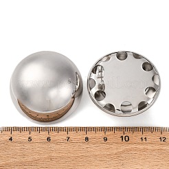 Латунные полукруглые серьги-гвоздики EJEW-Z125-01P