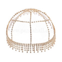 Сетчатые повязки на голову из сплава со стразами&nbsp;OHAR-WH20007-05G-02