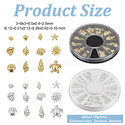 4 коробка 2 цвета 10 г железное украшение для ногтей&nbsp;MRMJ-OC0003-14