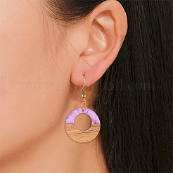 Подвески из прозрачной смолы и ореха&nbsp;RESI-CJ0001-73