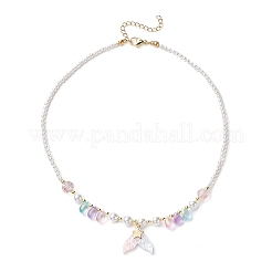 Ожерелья с подвесками из ракушек и жемчуга NJEW-JN05243