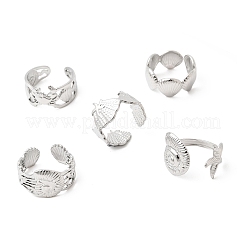 Открытые манжеты Ocean 5 шт. из нержавеющей стали 304 для женщин&nbsp;RJEW-K313-06P