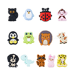 13шт 13 стильных силиконовых фокусных бусин ainmals&nbsp;SIL-DC0001-40