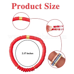 20 шт. 20 цвета ручной работы из полимерной глины Heishi Surfer эластичные браслеты набор с синтетическим гематитом BJEW-SW00043