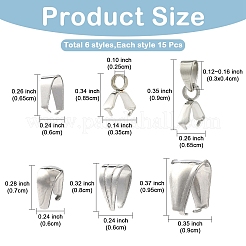 90 шт. 6 стиля защелкивающихся дужек из нержавеющей стали 201 и 304&nbsp;STAS-YW0003-28