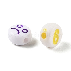 190шт 5 стиля непрозрачные акриловые бусины&nbsp;MACR-FP0001-08