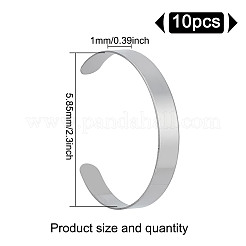 10 шт. браслет-манжета из нержавеющей стали 304 BJEW-GO0001-02A