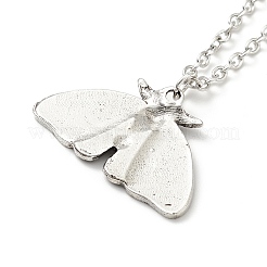 Кулон из сплава с фазой луны и мотыльком&nbsp;LS-NJEW-G056-04AS