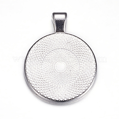 Плоские круглые сеттинги сплава кулон кабошон&nbsp;LS-PALLOY-A15654-N