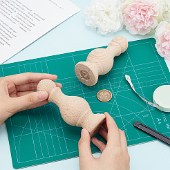 Неокрашенные деревянные навершия и веретена для поделок WOOD-WH0124-32