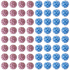 100 шт. 2-цветные бусины из полимерной глины ручной работы со стразами&nbsp;CLAY-TA0001-79A