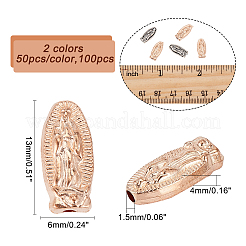 100 шт. 2-цветные бусины из сплава Девы Марии&nbsp;FIND-CA0006-08