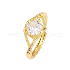 Манжеты из латуни с микро паве кубический цирконий для женщин&nbsp;RJEW-Z113-39G