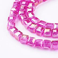 Стеклянные бусины с гальваническим покрытием  EGLA-R030-6x6mm-M