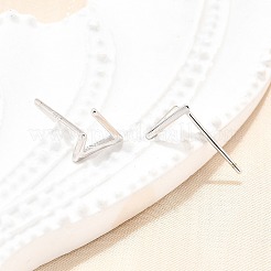 Серьги-гвоздики из стерлингового серебра s925&nbsp;EJEW-P305-01B-P