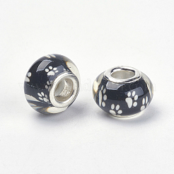 Отпечатки собачьих лап с большими отверстиями узор из смолы европейские бусины X-OPDL-Q128-12J