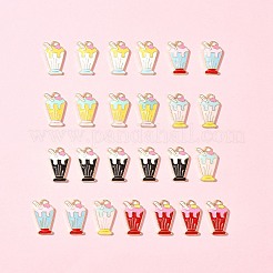 24шт 6 цвета сплава эмалевые подвески ENAM-FS0001-92