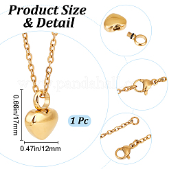 Ожерелье из урны с прахом из нержавеющей стали NJEW-CN0001-03G