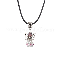 Ожерелья с подвесками из стеклянных бусин в виде ангела NJEW-MZ00094-02