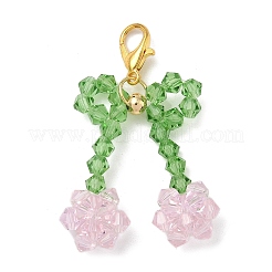 3 шт. подвески из австрийского хрусталя с имитацией вишневого стекла&nbsp;HJEW-JM04058