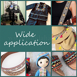 7 м ленты из полиэстера с вышивкой в этническом стиле&nbsp;OCOR-WH0020-16A-02