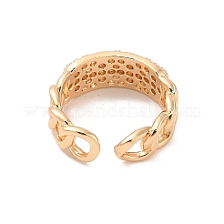 Открытые манжеты из латуни с микропаве кубический цирконий RJEW-R146-03KCG