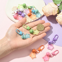 12 шт. 6-х цветные подвесные украшения в виде звезд из смолы&nbsp;HJEW-YW00236