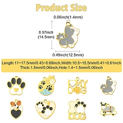 8 шт. 8 стиля эмалевых подвесок из нержавеющей стали 304&nbsp;STAS-CJ0003-38