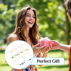 6шт 6 стиля стеклянных бусин плетеные браслеты из бусин&nbsp;BJEW-TA0001-21