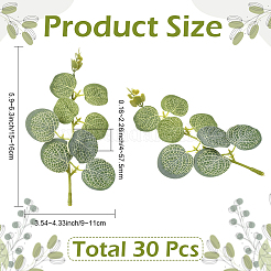 30 шт. пластиковый и полиэстеровый искусственный лист эвкалипта&nbsp;AJEW-SC0031-61A