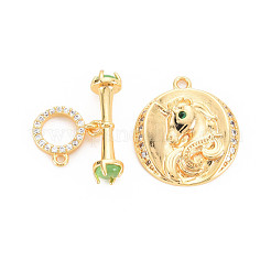 Реечное покрытие латунь микро паве прозрачный кубический цирконий застежки-тоггл KK-N233-183