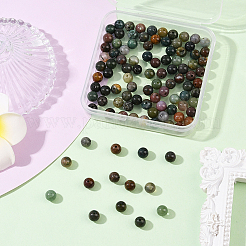 100 шт. бусины из натурального индийского агата&nbsp;G-SP0001-20B