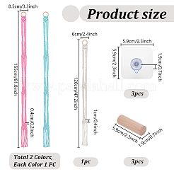 3шт. 3-х цветная вешалка для шляп из хлопка с деревянной отделкой&nbsp;ODIS-PH0001-78