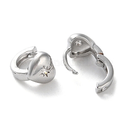 Латунные серьги-кольца из прозрачного кубического циркония EJEW-C121-12P