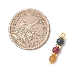 Подвески из круглых бусин из окрашенного натурального зеленого нефрита&nbsp;PALLOY-JF05067